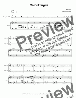 page one of Carrickfergus (Duet for Bb-Trumpet)