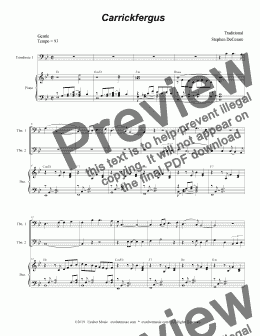 page one of Carrickfergus (Trombone Duet)