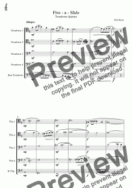 page one of Five - a - Slide  (Trombone Quintet)