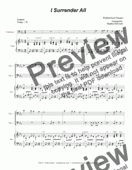page one of I Surrender All (Trombone Duet)