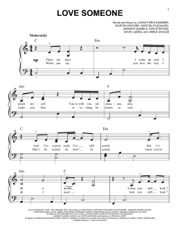 page one of Love Someone (Easy Piano)