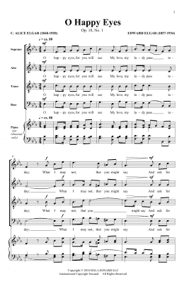page one of O Happy Eyes (SATB Choir)