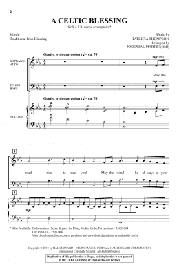 page one of A Celtic Blessing (arr. Joseph M. Martin) (SATB Choir)