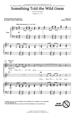 page one of Something Told The Wild Geese (SSA Choir)