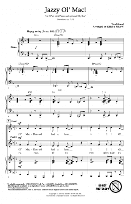 page one of Jazzy Ol' Mac (2-Part Choir)
