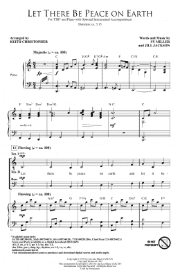 page one of Let There Be Peace On Earth (arr. Keith Christopher) (TTB Choir)
