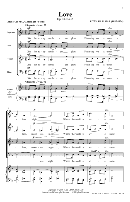 page one of Love (arr. Philip Lawson) (SATB Choir)