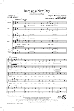 page one of Born On A New Day (arr. Peter Knight) (SATB Choir)