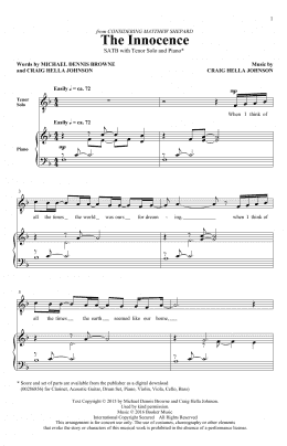 page one of The Innocence (from Considering Matthew Shepard) (SATB Choir)