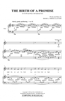 page one of The Birth Of A Promise (SATB Choir)