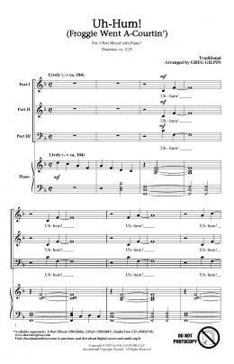 page one of Uh-Hum! (Froggie Went A-Courtin') (3-Part Mixed Choir)