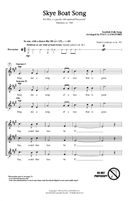 page one of Skye Boat Song (SSA Choir)
