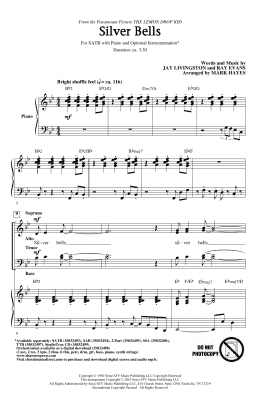 page one of Silver Bells (arr. Mark Hayes) (SATB Choir)