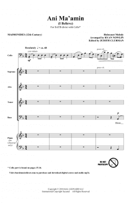 page one of Ani Ma'Amin (SATB Choir)