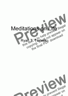 page one of Meditations on Life