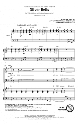page one of Silver Bells (arr. Mark Hayes) (TTBB Choir)