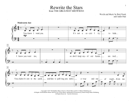 page one of Rewrite The Stars (from The Greatest Showman) (Educational Piano)