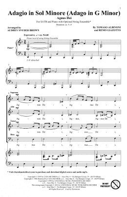 page one of Adagio In Sol Minore (Adagio In G Minor) (arr. Audrey Snyder) (SATB Choir)