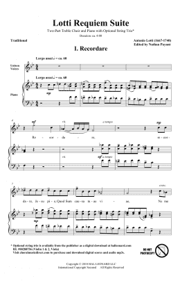 page one of Lotti Requiem Suite (arr. Natahn Payant) (2-Part Choir)