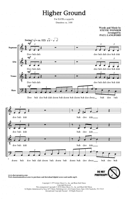 page one of Higher Ground (arr. Paul Langford) (SATB Choir)