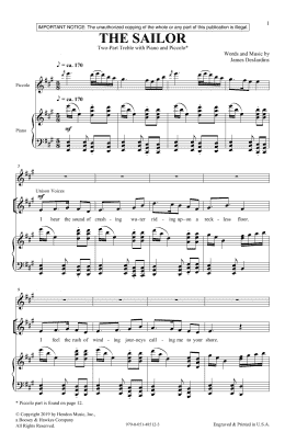 page one of The Sailor (2-Part Choir)
