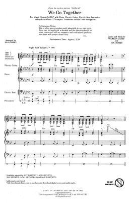 page one of We Go Together (from Grease) (arr. Ed Lojeski) (SATB Choir)