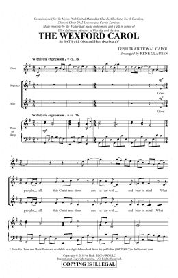 page one of The Wexford Carol (arr. Rene Clausen) (SATB Choir)