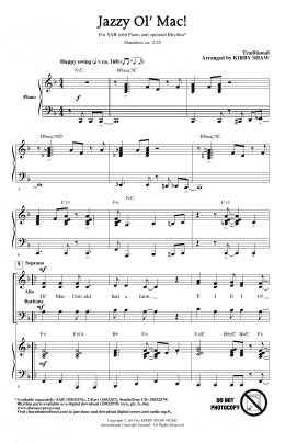 page one of Jazzy Ol' Mac (SAB Choir)
