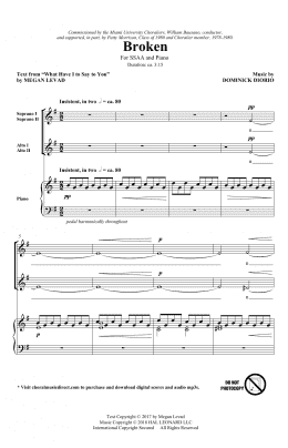 page one of Broken (SSA Choir)
