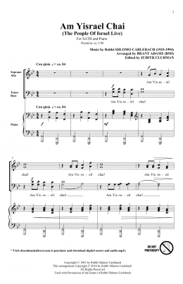page one of Am Yisrael Chai (arr. Brant Adams) (SATB Choir)