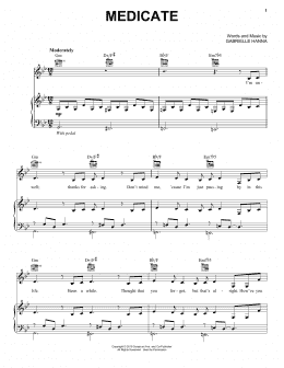 page one of Medicate (Piano, Vocal & Guitar Chords (Right-Hand Melody))