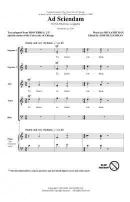 page one of Ad Sciendam (SATB Choir)