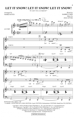 page one of Let It Snow! Let It Snow! Let It Snow! (arr. Mark Hayes) (2-Part Choir)