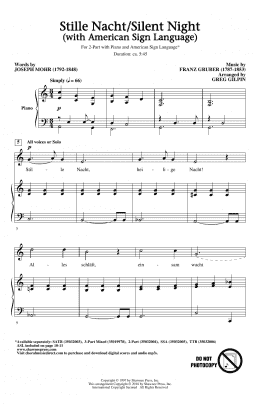 page one of Stille Nacht/Silent Night (With American Sign Language) (arr. Greg Gilpin) (2-Part Choir)