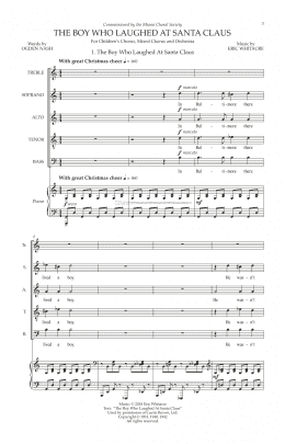 page one of The Boy Who Laughed At Santa Claus (SATB Choir)