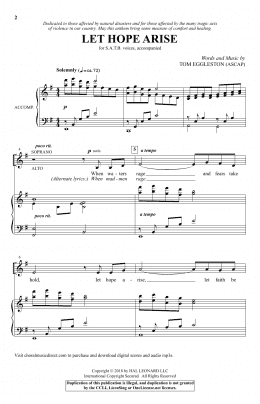 page one of Let Hope Arise (SATB Choir)