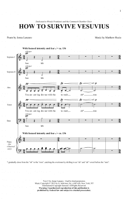 page one of How To Survive Vesuvius (SATB Choir)