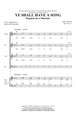 page one of Ye Shall Have A Song (SATB Choir)