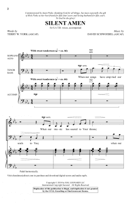 page one of Silent Amen (SATB Choir)