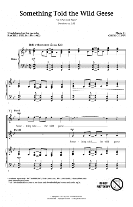 page one of Something Told The Wild Geese (2-Part Choir)
