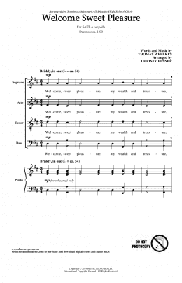 page one of Welcome Sweet Pleasure (arr. Christy Elsner) (SATB Choir)