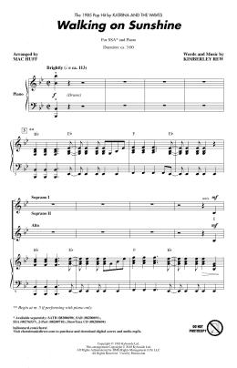 page one of Walking On Sunshine (arr. Mac Huff) (SSA Choir)