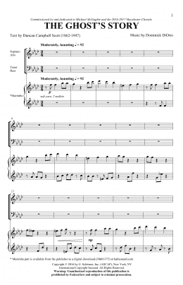 page one of The Ghost's Story (SATB Choir)
