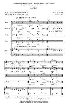 page one of Sing! (TTBB Choir)