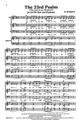 page one of The 23rd Psalm (SATB Choir)