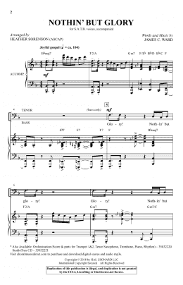 page one of Nothin' But Glory (arr. Heather Sorenson) (SATB Choir)