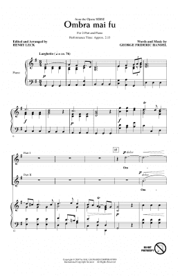 page one of Ombra Mai Fu (from Serse) (arr. Henry Leck) (2-Part Choir)