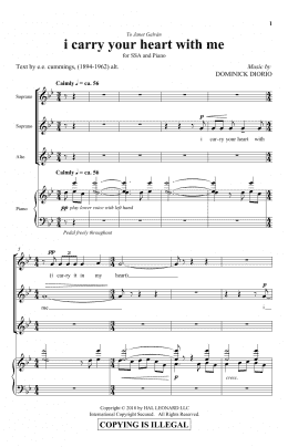 page one of I Carry Your Heart (SSA Choir)