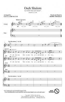 page one of Oseh Shalom (arr. Sally Lamb McCune) (SATB Choir)