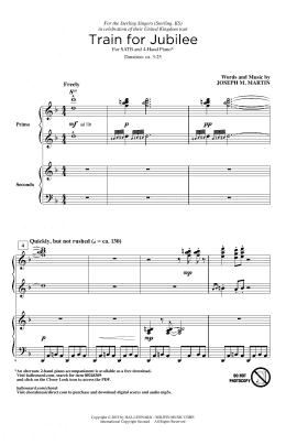 page one of Train For Jubilee (SATB Choir)